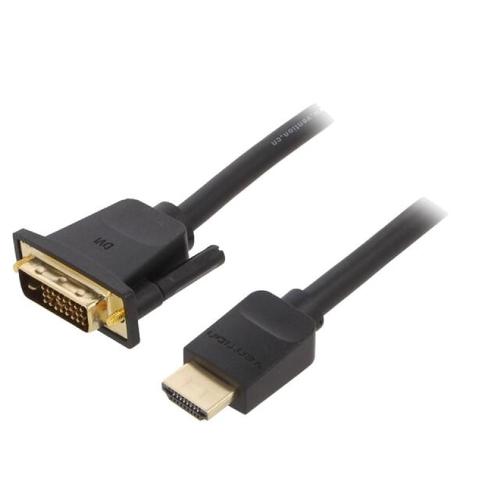 Cable DVI-D -18-1- prise male HDMI prise male Full HD 1m - Noir