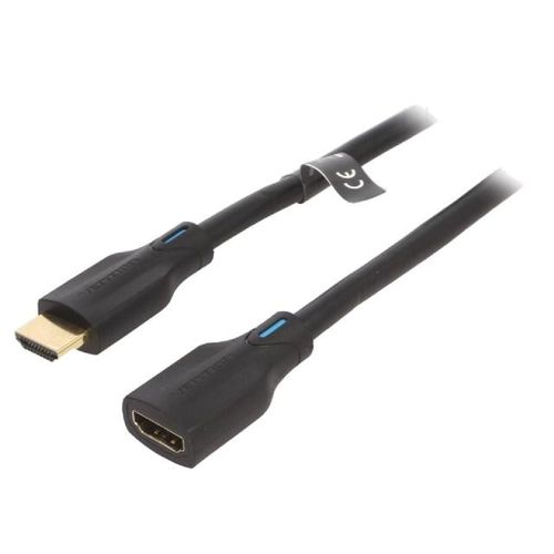 Cable HDMI 2.1 femelle HDMI prise male 4K 3D UHD 1m - Noir