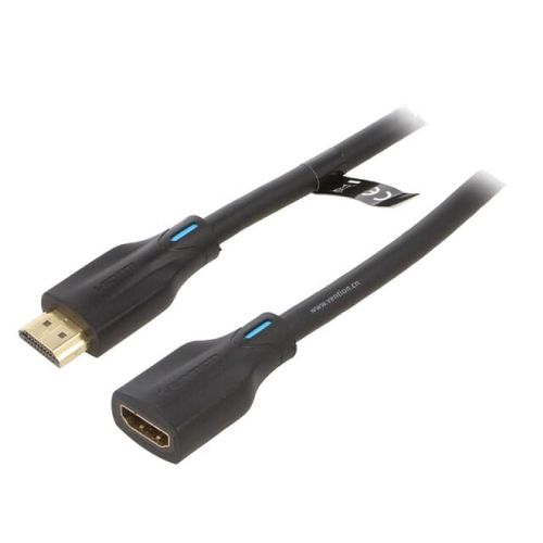 Cable HDMI 2.1 femelle HDMI prise male 4K 3D UHD 2m - Noir