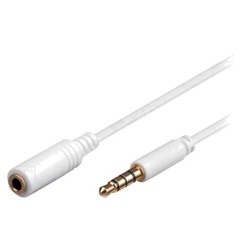 Cable Jack 3.5mm 4pin Femelle vers Jack 3.5mm 4pin male 0.5m blanc