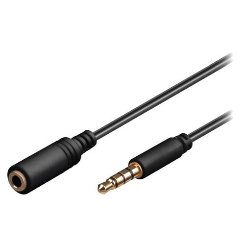 Cable Jack 3.5mm 4pin Femelle vers Jack 3.5mm 4pin male 0.5m noir