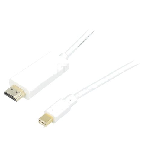 Cable mini DisplayPort 1.2 vers HDMI 3D 4K 5m - Blanc