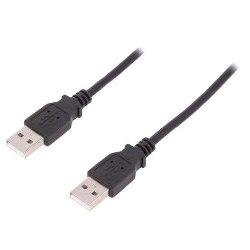 Cable USB 2.0 USB A prise des deux cotes 1.8m noir blindage double