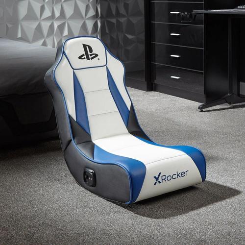 X-Rocker - Siège De Jeu Pliable Playstation Geist 2.0 Floor Rocker Ver.2 - Blanc - Pour Enfants De 6 À 12 Ans