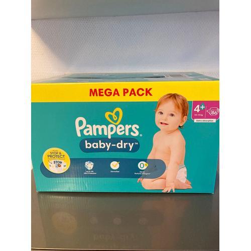 Mega Pack Couches Pampers Baby Dry Taille 4+ - 86 Couches 