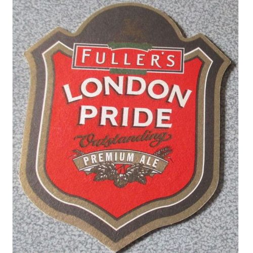 Dessous De Verre À Bière (Sous-Bock) Carton Pour La Bière Fuller's London Pride-Griffin Brewery-Verso Proud Of Your Pride-Forme Écusson 12.5x10cm Environ-Bière Du Royaume Uni
