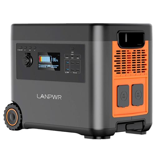 LANPWR Centrale électrique portable 2500W,générateur solaire LifePo4 2160Wh,charge sans fil 15W,14 prises,pour système solaire de balcon,camping,voyage en camping-car,fête en plein air
