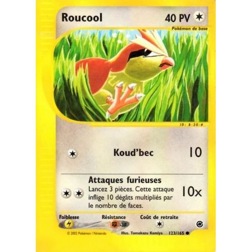 Carte Pokemon : Roucool N° 123 / 165 , 40 Pv, Série Expédition De 2002,