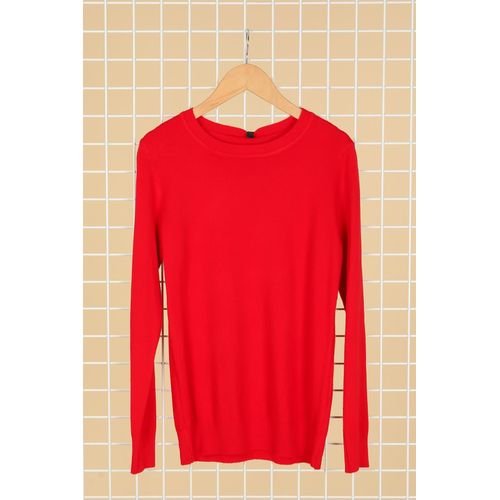 Pull Manches Longues Col Rond Rouge Femme Cmp55 Taille Unique