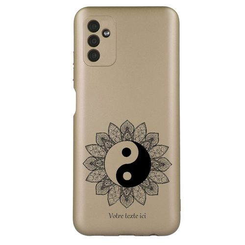Coque Tpu Effet Metallique Dore Pour Galaxy A54 5g Zen Et Yin Yang Mandala Noir