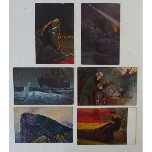 Lot De 6 Cartes Postales Anciennes Illustrées (Reproductions De Tableaux De T. Gascella, Giorgio Kienerk, Cesare Saccaggi) - Première Guerre Mondiale, Italie