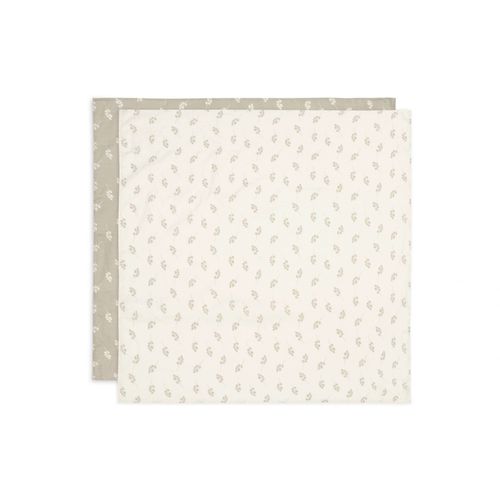 Lot De 2 Langes Coton Hydrophile 115x115 Cm Twig Olive - Jollein