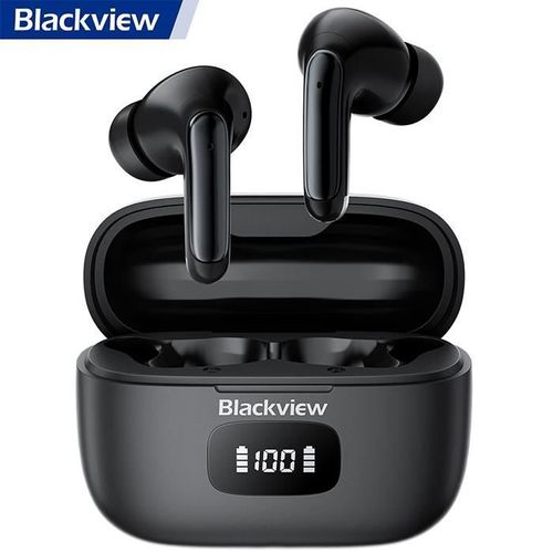 Oreillette Bluetooth Blackview Airbuds 8 Ecouteurs Bluetooth Sans Fil,Jusqu'à 30 H,Contrôle Tactile,Ipx7 Étanche - Noir