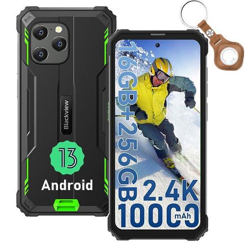 Blackview BV8900 Pro Téléphone Portable Incassable Android 13 6,5" 16Go+256Go Caméra 64MP 10000mAh IP68 NFC Avec UWB - Vert