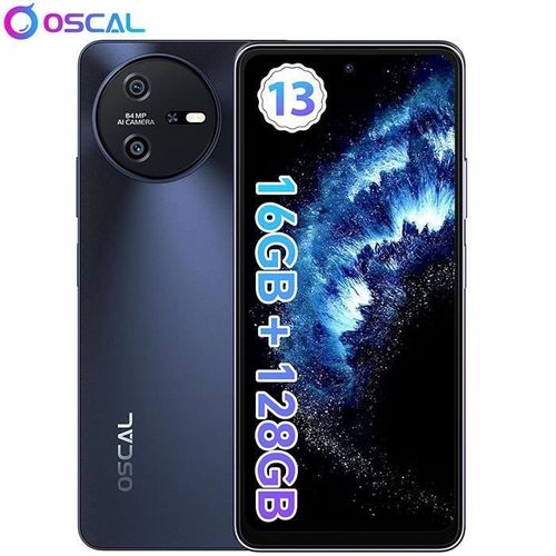 Téléphone Portable Débloqué Oscal Tiger 12 6,78 pouces 16Go+128Go-SD 1To Caméra 64MP 5000mAh Android 13 NFC Dual SIM GPS - Gris