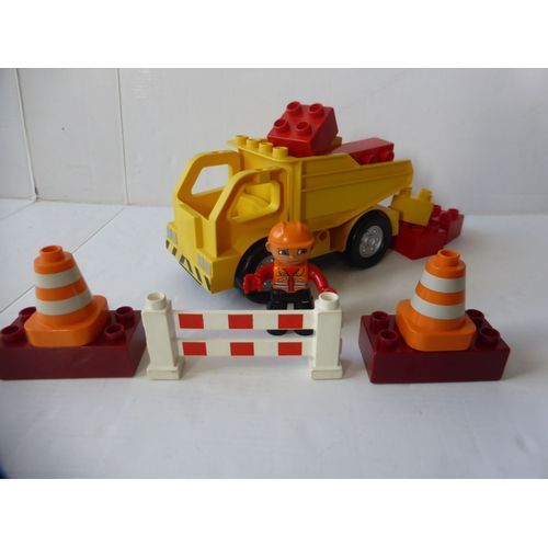 LEGO DUPLO Camion Benne pour Chantier Construction Ville DUPLO avec Briques et 1 Figurine