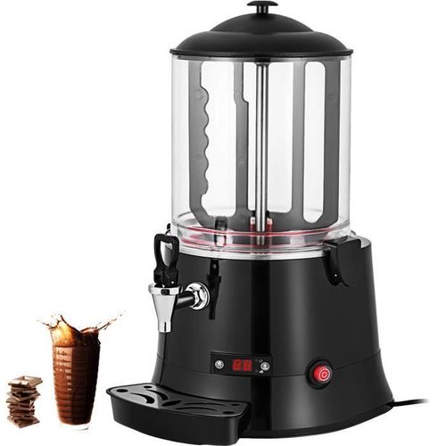 Distributeur Chocolat Chaud Professionnel - VEVOR - 10L 400W 30-90? Distributeur LED avec Plateau Égouttoir pour Boisson Chaude