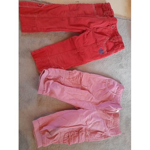 Lot De 2 Pantalon Fille 5 Ans En Très Bon État. Belle Couleurs Et Sans Traces D Usure . Catimini...