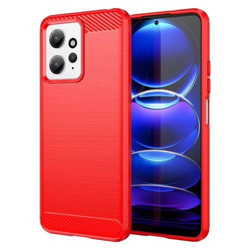 Coque Pour Xiaomi Redmi Note 12 4g - Housse Etui Silicone Gel Carbone + Film Ecran - Rouge