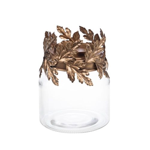 Bougeoir Feuille or