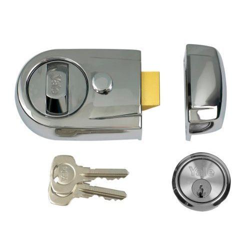 Yale Locks Verrou de sécurité à deux entrées 60 mm finition moderne chrome poli