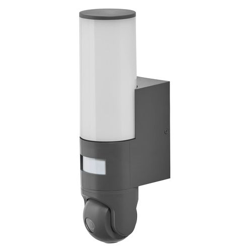 Ledvance Smart+ Wifi Wall Auto Cam 12cm- Lampe D'extérieur Avec Détecteur De Mouvement Et De Lumière Du Jour, Caméra Hd, Télécommande Intégrée Et Fonction Alarme, 16 W, 3000 K, 900 Lumen, Ip 44