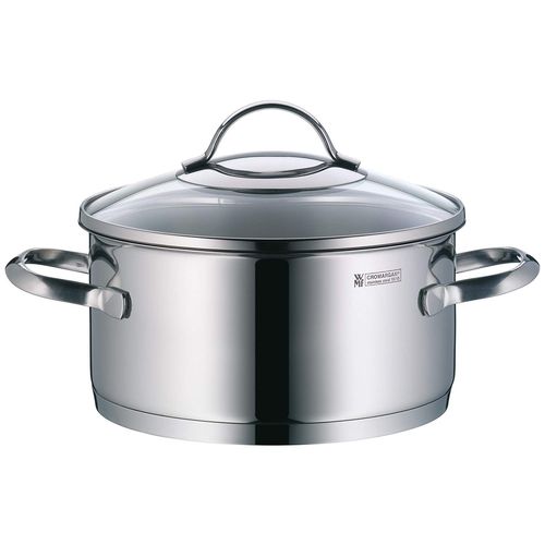 Wmf 721246380 Faitout Bas Avec Couvercle, Acier Inoxydable, Argent, 24 Cm