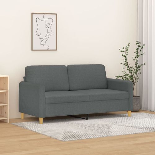 Vidaxl Canapé À 2 Places Gris Foncé 140 Cm Tissu