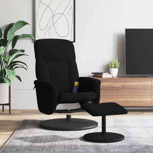 Vidaxl Fauteuil De Massage Inclinable Avec Repose-Pied Noir Velours