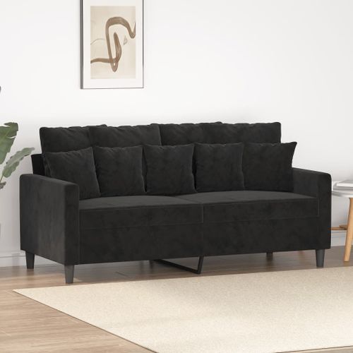Vidaxl Canapé À 2 Places Noir 140 Cm Velours