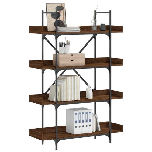 Vidaxl Bibliothèque 4 Niveaux Chêne Marron 100x33x145,5 Cm