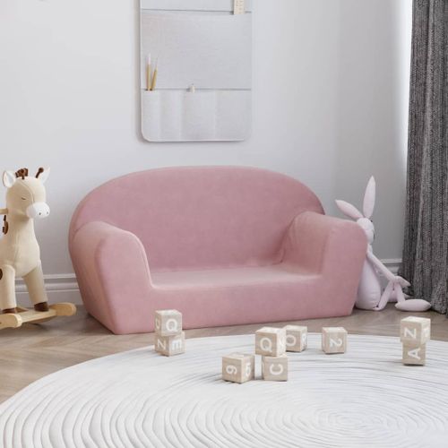 Vidaxl Canapé Pour Enfants 2 Places Rose Peluche Douce