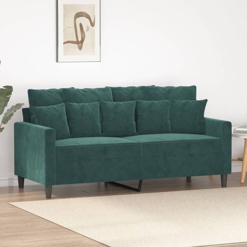 Vidaxl Canapé À 2 Places Vert Foncé 140 Cm Velours