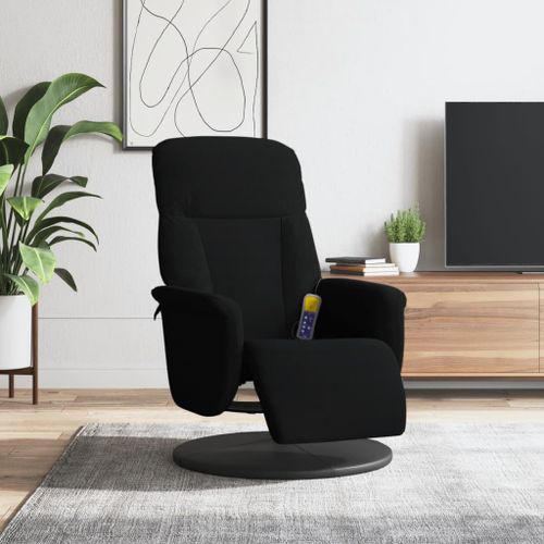 Vidaxl Fauteuil Inclinable De Massage Avec Repose-Pied Noir Velours