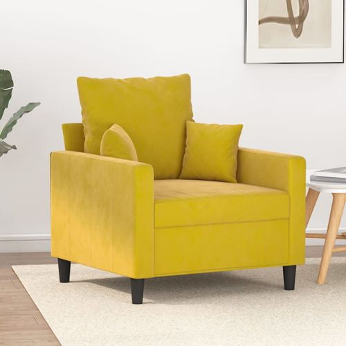 Vidaxl Fauteuil Jaune 60 Cm Velours