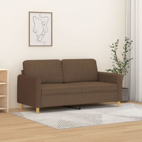 Vidaxl Canapé À 2 Places Marron 140 Cm Tissu