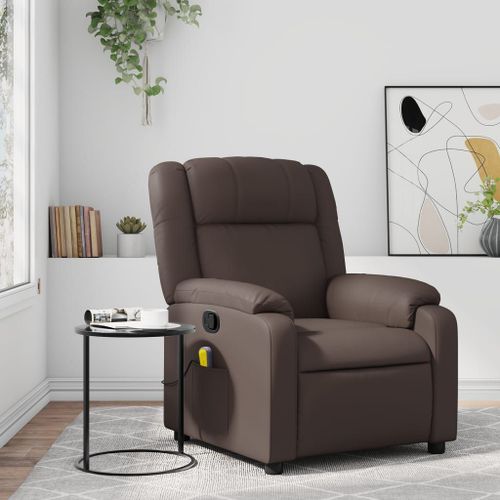 Vidaxl Fauteuil De Massage Inclinable Marron Similicuir