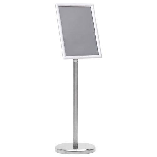 vidaXL Support d'affiche A4 sur pied Argenté Alliage d'aluminium