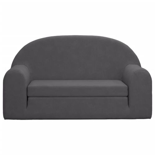 Vidaxl Canapé-Lit Pour Enfants 2 Places Anthracite Peluche Douce