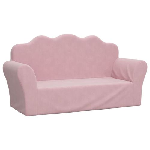 Vidaxl Canapé Pour Enfants 2 Places Rose Peluche Douce