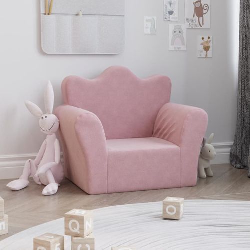 Vidaxl Canapé Pour Enfants Rose Peluche Douce