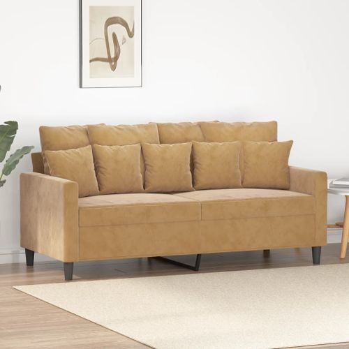 Vidaxl Canapé À 2 Places Marron 140 Cm Velours