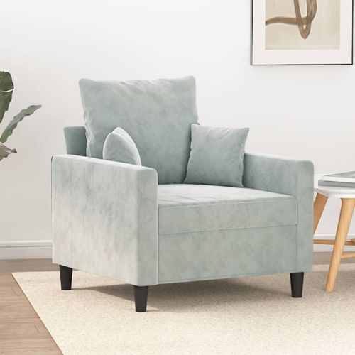 Vidaxl Fauteuil Gris Clair 60 Cm Velours