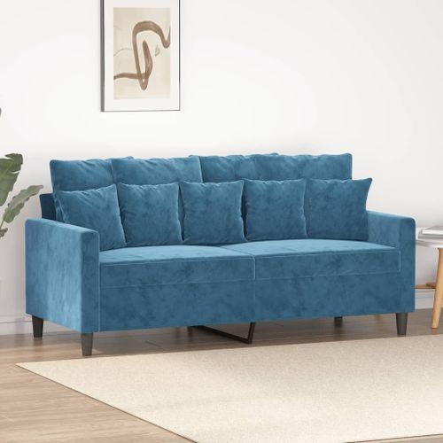 Vidaxl Canapé À 2 Places Bleu 140 Cm Velours