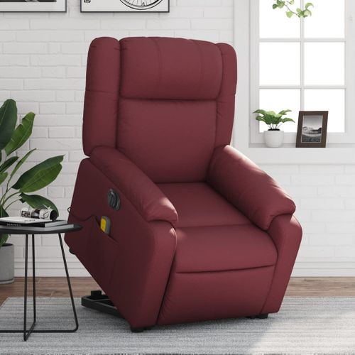 Vidaxl Fauteuil Inclinable De Massage Électrique Rouge Bordeaux