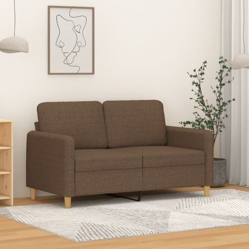 Vidaxl Canapé À 2 Places Marron 120 Cm Tissu