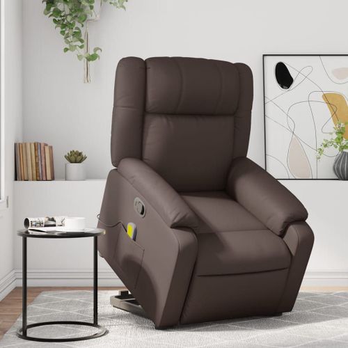 Vidaxl Fauteuil Inclinable De Massage Marron Similicuir