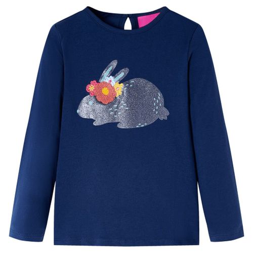 T-Shirt Enfants Manches Longues Bleu Marine 140