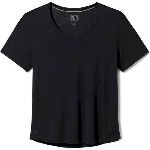 Smartwool Active Ultralite V-Neck Short Sleeve - T-Shirt En Laine Mérinos Femme Black Xl - Xl