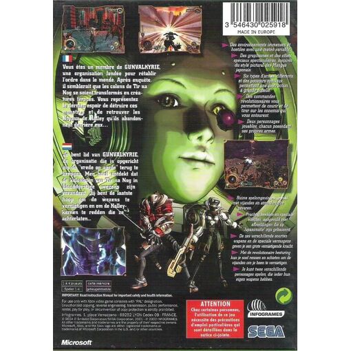 Jeu Xbox Gun Valkyrie - Version PAL Avec Notice, Occasion En Bon état - Genre Action/aventure, PEGI 3